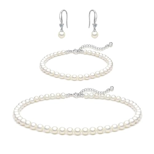 Image of Zeffy Pearl Necklace 4MM /6MM /8MM Dainty Round Imitation Pearl Choker Necklace Wedding Pearl Necklace Delicate Jewelry for Women Simple Bridesmaid Jewelry Gifts