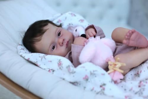 Enjoy with Love Neue 18inch Reborn Baby Puppe Lily Handgemachte 3D Haut Multiple Layers Malerei Sammelbare lebensechte Kunst Puppe