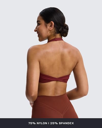 Image of Aoxjox Women's Workout Halter Sport Bras Fitness Rosie Bra Yoga Crop Tank