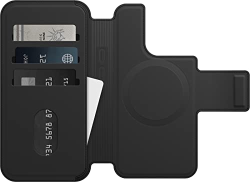 Image of OtterBox Detachable Folio Wallet (Case Sold Separately) for MagSafe - iPhone 15 Pro and iPhone 14 Pro - Shadow (Black)