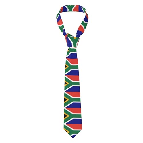 YQxwJL Men'S Skinny Tie Fashion South African Flag Printed Necktie Formal Tie, For Wedding Dances, Gifts