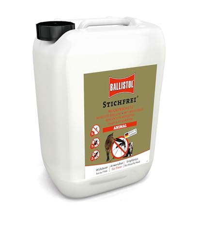 BALLISTOL 26832 Stichfrei Animal 5L Kanister – Tier-Schutz Insektenspray– 8h Schutz vor Mücken, Bremsen, Fliegen, Zecken
