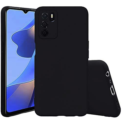 Image of Mobile Back Cover Case for Oppo A16 / Oppo A16S (Silicone Case|CameraProtection|Black SC1510)