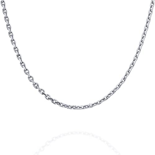PAVOI Italian Solid 925 Sterling Silver, 22K Gold Plated Chain Necklaces | Snake, Square Box, Cable, Super Flex Curb, Miami Cuban and Rope Diamond-Cut Herringbone Necklace for Women and Men | MADE IN