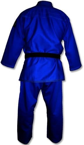 Ring to Cage NO PATCH Brazilian Jiu Jitsu Kimonos - White (A3, Blue)