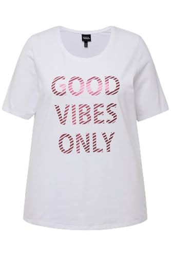 T-Shirt Grandes Tailles Ulla Popken Good Vibes col rond en coton doux