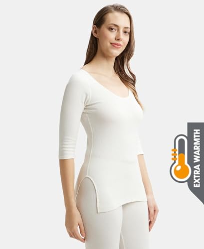 Jockey Women's Super Combed Cotton Rich Three Quarter Sleeve Thermal Top with StayWarm Technology