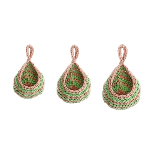 FQRDKT Colgantes Tejidas para Colgar en La Pared, Cestas para Estilo Boho, Verde, Individual