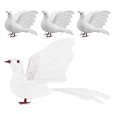 Ligero y portátil: estos adornos son livianos, lo que los hace fáciles de manipular, colocar y almacenar cuando no están en uso, paloma emplumada para fiestas, pájaro de espuma de simulación