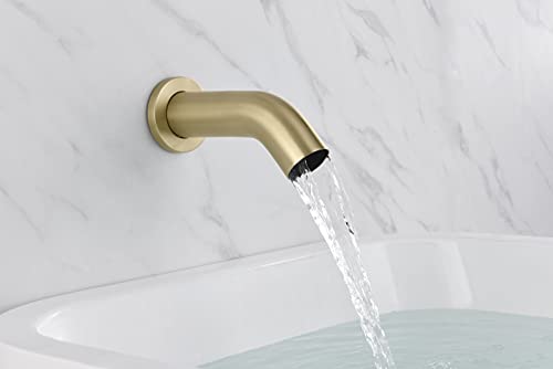 Sumerain Shower System With Tub Spout And Handheld Shower, Brass Rain Shower Tub Set With 8 Inches Shower Head And Rough In Valve Brushed Gold #TOP4