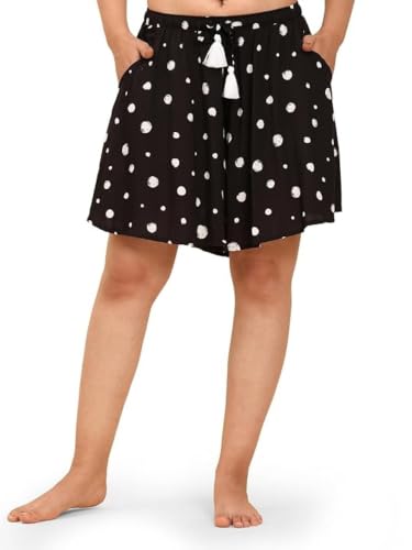 Image of B STORIES Women's Viscose Printed Lounge Culotte Shorts (Pack of 2)