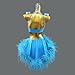ZYDANC Professional Latin Rumba Performance Costume Cha Cha Ballroom Dresses Modern Dance Suit Feather Hemline Skirt,Blue,M