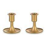 Candlestick Holders Taper Candle Holders, Romadedi Gold Candle Stick Candle Holder for Table Centerpiece, Wedding Reception, Festive Christmas Mantel Decoration or Home Decor, Set of 2