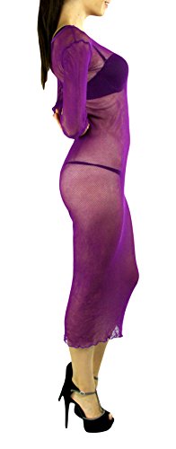 Image of ToBeInStyle Women's Stretch See Through Fishnet Novelty Mini Rave Party Dress