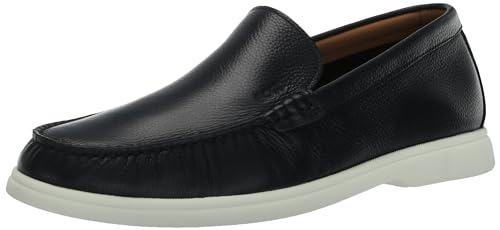 BOSS Men's Leather Slip on Loafers with Pop Sole