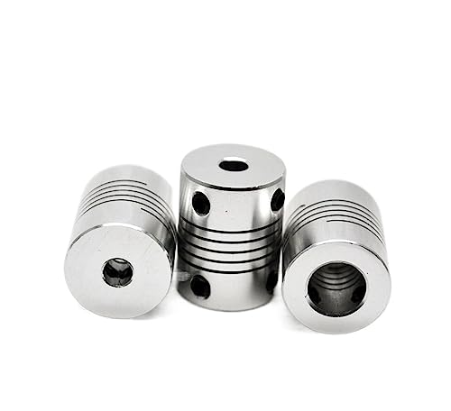 Rigid coupling,Stainless steel rigid coupling 1PCS D19L25 3D Printers Parts Aluminium CNC Motor Shaft Coupler Flexible Coupling(6.35 x 6.35)