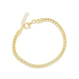 Orovi Pulsera para Mujer de Plata Bañada En Oro - Plata de Ley (925), Bañada en Oro de 18 Quilates - Joyería Hipoalergénica - Un Regalo Para Momentos Especiales