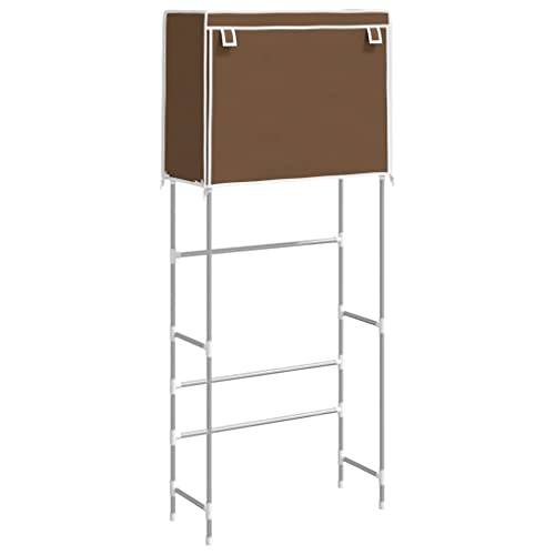 2-stöckiges Aufbewahrungsregal über Wäschemaschine, braun, 71 x 29,5 x 170,5 cm, Eisen