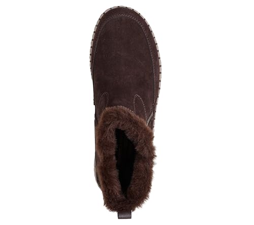 Skechers Skechers Women's WILSHIRE BLVD - FRESH ZIP, Side zip mid bootie with faux fur collar, Dark Brown, 7M