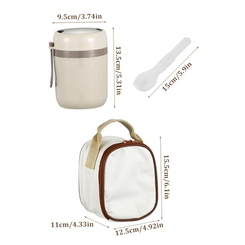 Jarra de comida aislada de 500 ml antiderrames con cuchara plegable para sopa y guisados 6