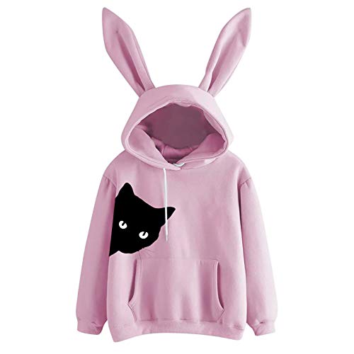 IFUKENSIFUKENS Oberteil Women Klassische Kapuzenpullover Sanft mit Kapuze Kurze Schule Kapuzenpullover Weiblich Slim Plisseefalten Langarmin Polyester Herbst mit Tiermotiven Cover