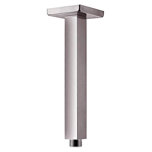 SR SUN RISE 12 Inch Ceiling Mounted Shower Arm Square Arm of Solid Brass Brushed Nickel