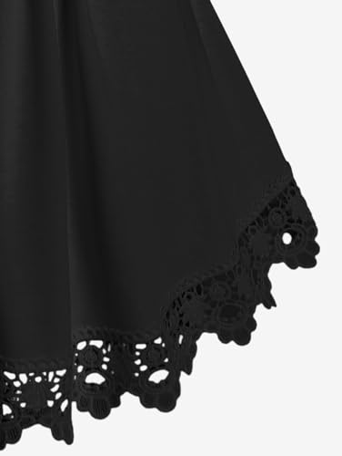 ROSE GAL Plus Size Lace Panel Butterfly Sleeve Blouse4