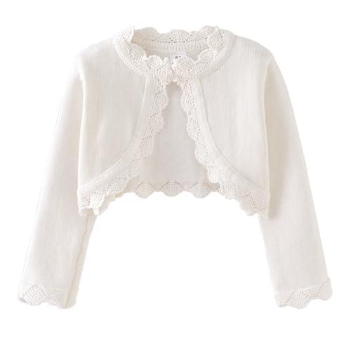 Girls Button Down Cardigan Kids Long Sleeve Crewneck Uniform Knit Sweater Cute Soft Closure Fall Coats Cropped Jacket