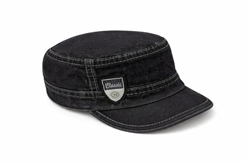 Image of Nephar Men's Denim Cap | Classic Flat Top Casual Hat | Blue | Free Size | Pack of 1