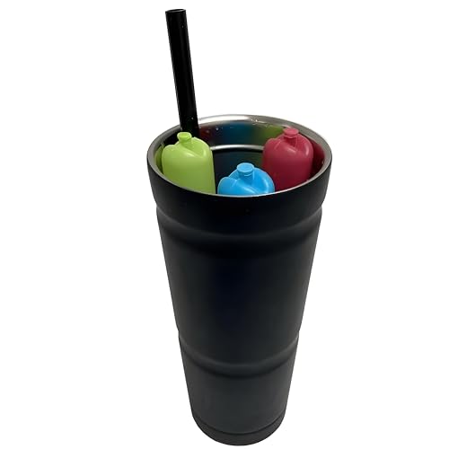 Set Of 3 Ice Stick Rods Large 8\'\' Ice Cube Stick Reusable Water Bottle Cooling Rod. (Green, Blue, Pink)