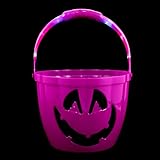 Toyvian Halloween- Kürbis- Eimer Beleuchteter Kürbis- Eimer Kunststoff- Kürbis- Süßigkeits- Eimer Halloween- Süßigkeits- Eimer für Kinder Halloween- Süßes Oder Saures- Eimer