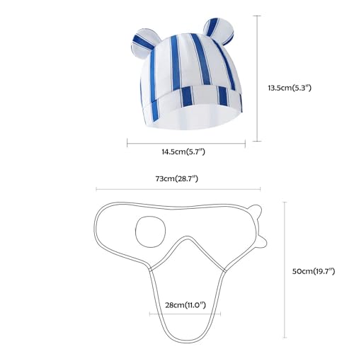 Image of Baby Swaddle Sleep Sack with Hat Set for 0-3 months 3-Pack Soft Cotton Newborn Wearable Swaddle Wrap for Girls Boys (Blue Set)