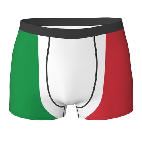 WURTON Italian flag Print Men's Boxer Briefs Trunks Underwear Athletic Underwear Moisture-Wicking Performance