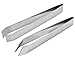 AAProTools 2 Pieces Fish Bone Tweezers, Stainless Steel Flat and Slant Tweezers Pliers Remover Tool (4.6