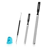 Metal Nail File, Toenail File with Fingertip Protectors and Dual-Ended Toenail Lifter, Double Sided and Files Nails Easily for Seniors, Men & Women Pedicure Tool