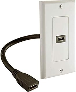 iMBAPrice - HDMI Pigtail Wall Plate Built-In Flexible Hi-Speed HDMI Cable with Ethernet Single Port (1 Port) White