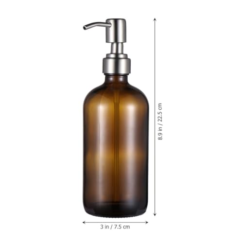 Botella de vidrio con bomba dispensadora de 500ml para baño y cremas 3