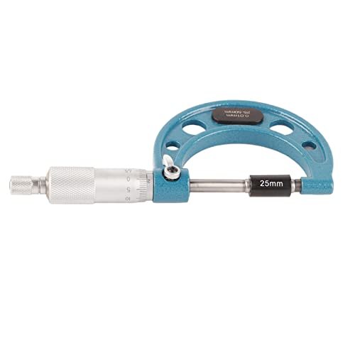 Micrómetro Exterior de Acero Inoxidable, Herramienta de Medición con Calibre de Acero de 0,01 Mm de Espesor de Alta Precisión (25 50MM)