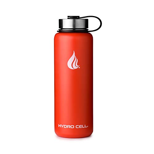 Hydro Cell Stainless Steel Triple Insulated Water Bottle, 2 Lids (64Oz 40Oz 32Oz 24Oz 18Oz 14Oz) - Metal Vacuum Flask With Modern Leakproof Sport Straw Design For Kids And Adults (Mandarin 40Oz) #TOP1