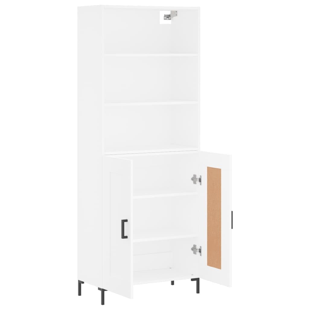 Highboard - Armario de madera (69,5 x 34 x 180 cm), color blanco
