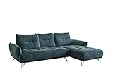  S SATIS Chaise Longue derecha moderna Voodoo de piel auténtica beige Grey