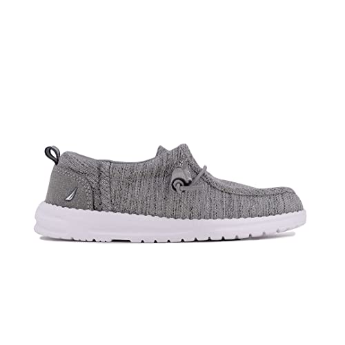 Nautica Kids Boys Youth Comfort Loafers, Lace-Up Boat Shoe, Lightweight Casual Stretch Sneaker-Little Kid-Big Kid-Rushford Youth-Grey Size-1 #TOP2