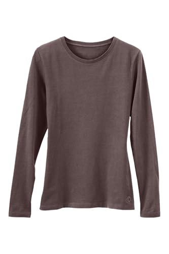 Women's 100% Organic Pima Cotton Relaxed Long Sleeve Crew Neck T-Shirt