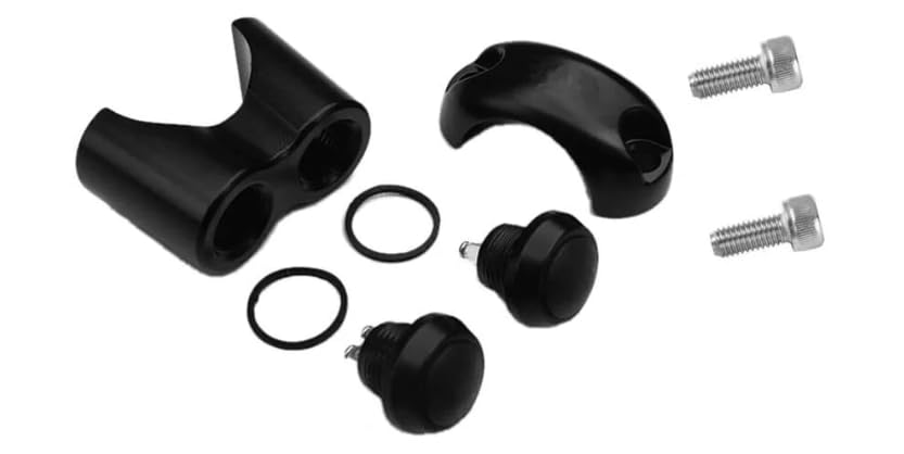 Miniatura 5 de 2 Botones CNC Control Mano Interruptor Momentario Micro Interruptor, para 78 Pulgadas 0.866 in Barras Manillar Bobber Cafe Racer Chopper Universal