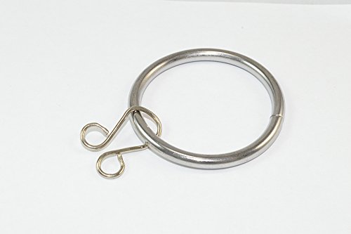 ONESTOPDIY.COM 48 X Chromed Steel Curtain Pole Rod Rings (35mm ID - 42mm OD), Silver