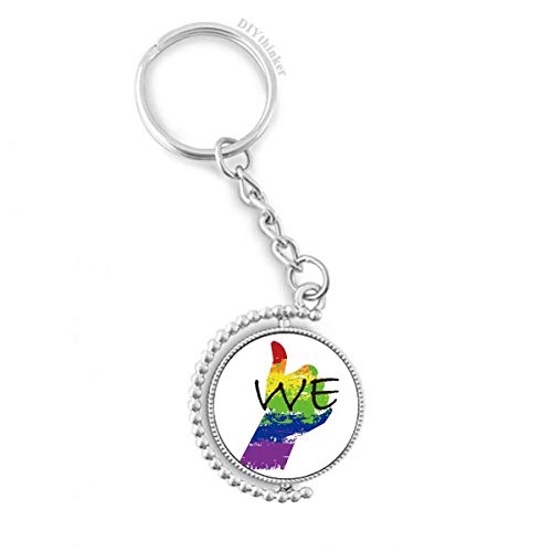 Llavero giratorio de la bandera arcoíris LGBT con diseño Pilgrim para llaves