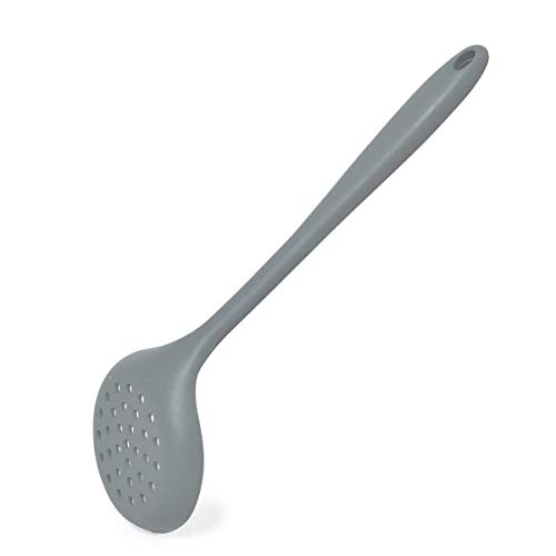 Escumadeira de Silicone Maciço Cinza 32cm