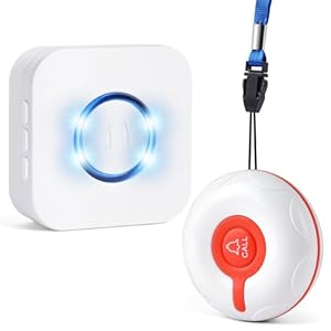 Ainiv Alarmoproep voor ouderen, persoonlijke paniekknop voor ouderen, thuis noodoproepwaarschuwingssysteem voor senioren/patiënten/gehandicapten, Smart SOS draadloze verzorger levenswaarschuwing