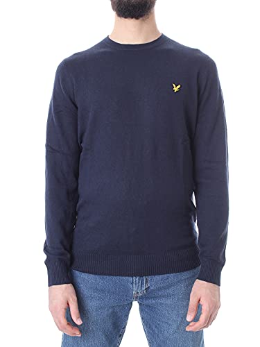 Lyle & Scott Vintage Crew Neck Cotton Merino Sweater Small Dark Navy