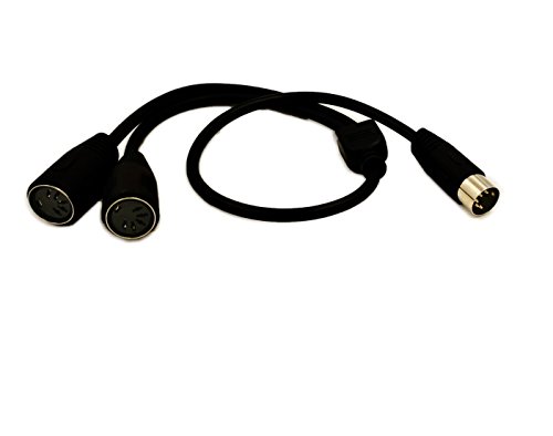 SinLoon DIN 5-poliger Splitter-Y-Adapter, MIDI-Kabel, 5-poliger Stecker auf Dual 2 x DIN-5-Buchse, Verlängerungs-Audiokabel (D5P M-2F, 0,5 Meter)